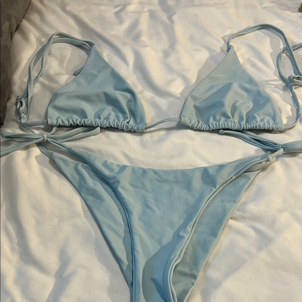Sky Blue Triangle Bikini Set